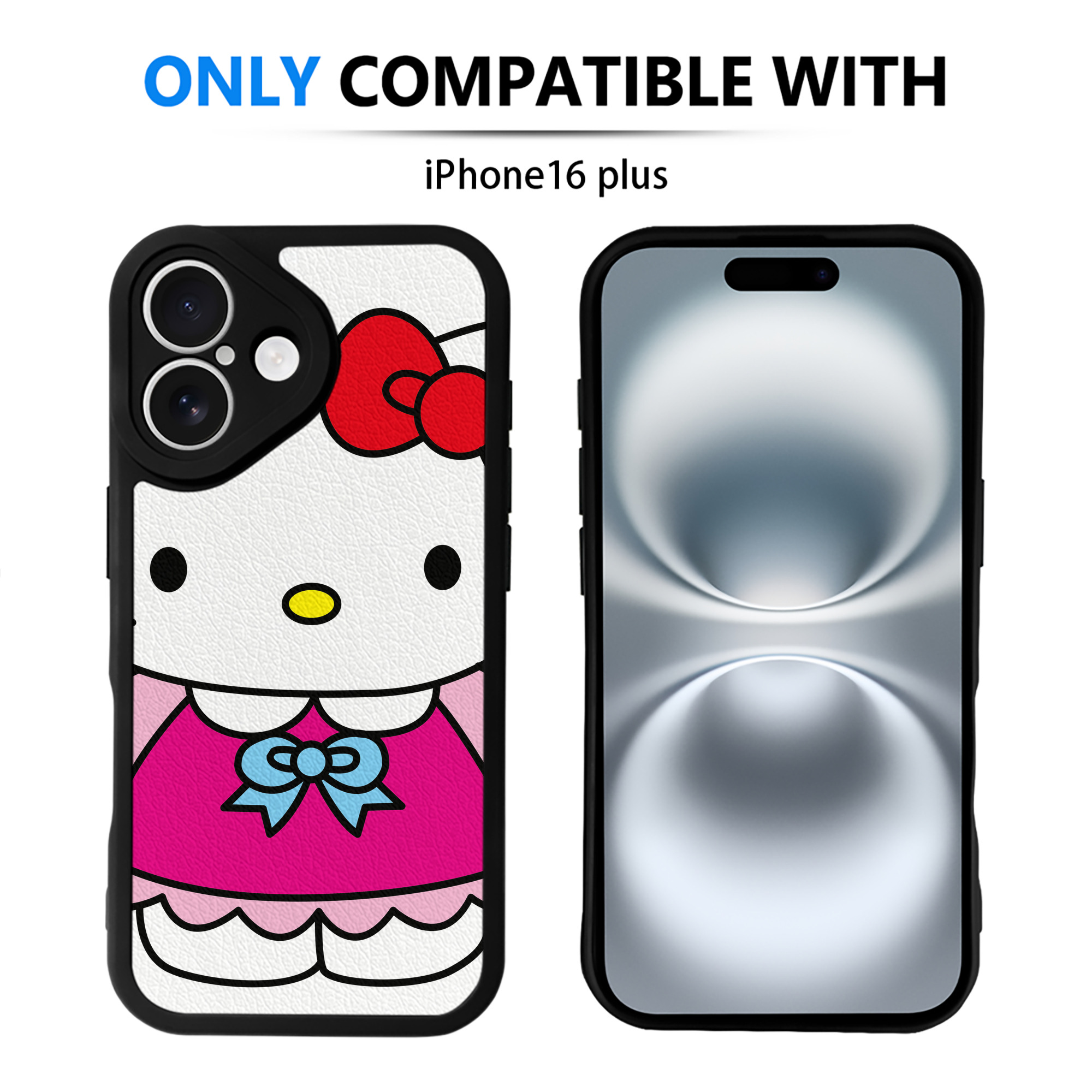 （画像用） Hello Kitty ハローキティ 【iPhone 16シリーズ対応】シリコンスマホケース（レザー調） 材質：シリコン